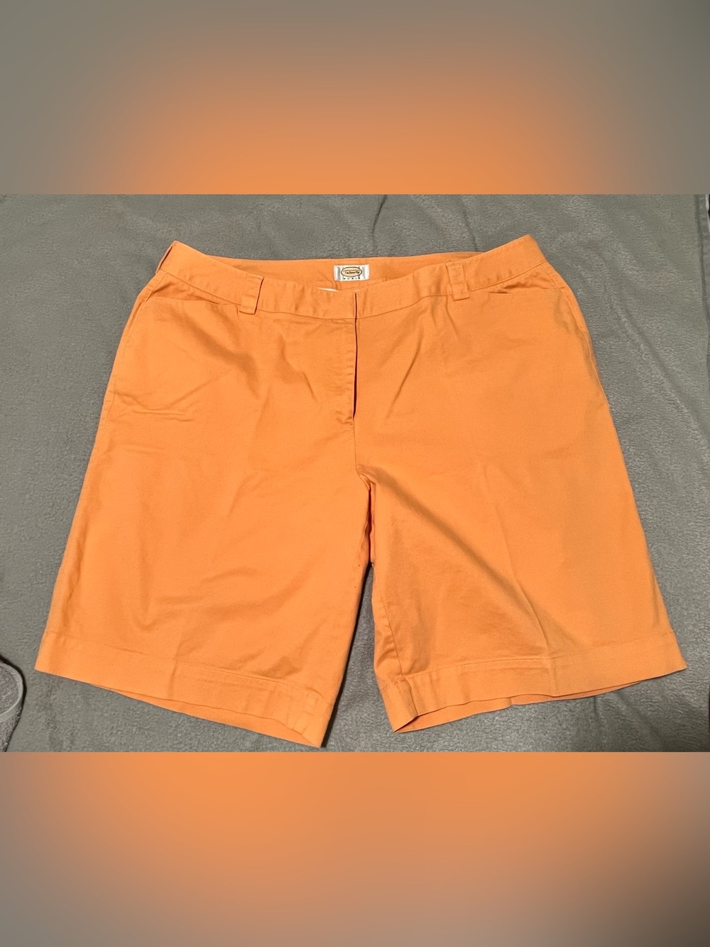 Women’s Plus Size 20W Talbots Shorts Orange Flat Front Cotton Stretch